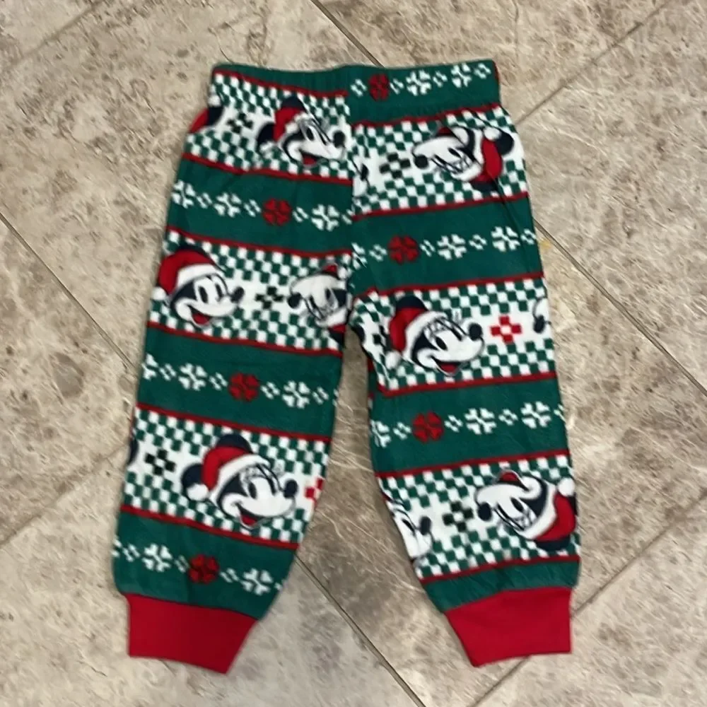 Disney Mickey Mouse Christmas Pajamas Toddler 2T Boys NEW Holiday 2 Piece Set